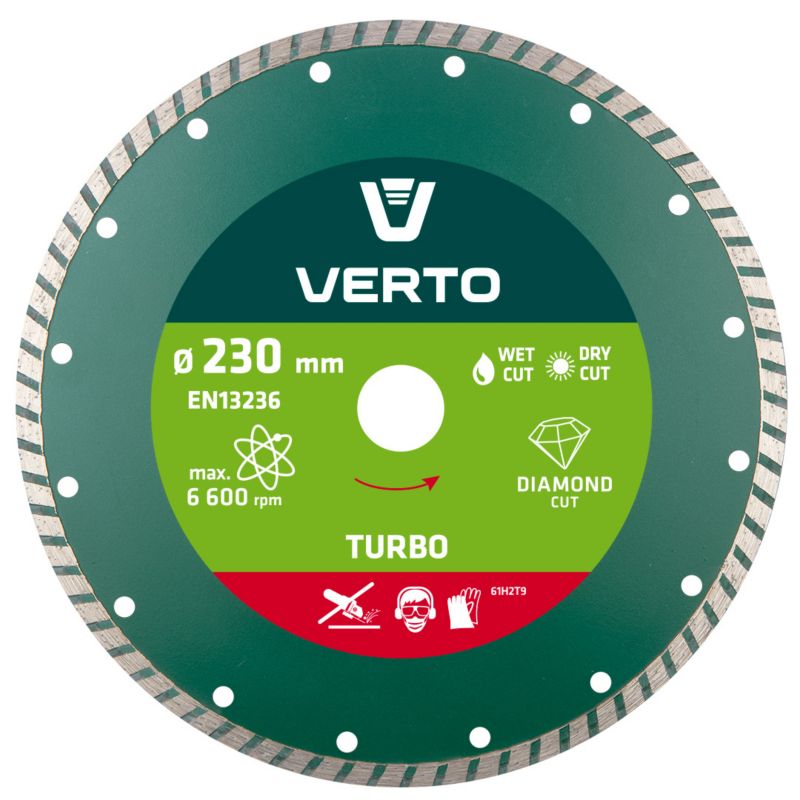Tarcza diamentowa VERTO 230 x 22.2 mm, turbo 1 szt