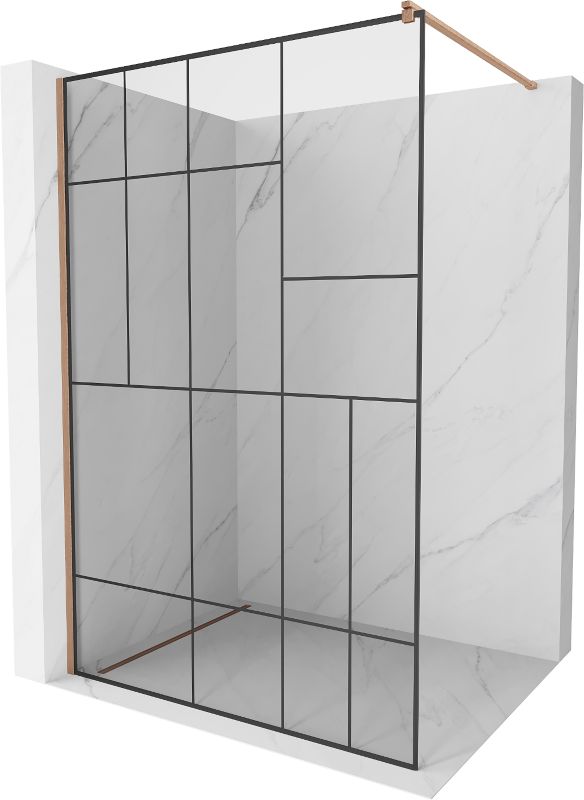 Ścianka prysznicowa Mexen Kioto czarny wzór 140x200 cm 800-140-101-65-78 1 szt.