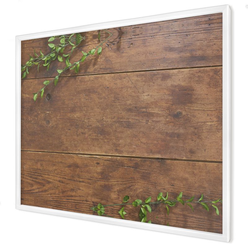 Tablica magnetyczna dekoracyjna Wallfluent 80x60 Drewno natura w białej ramie 1szt