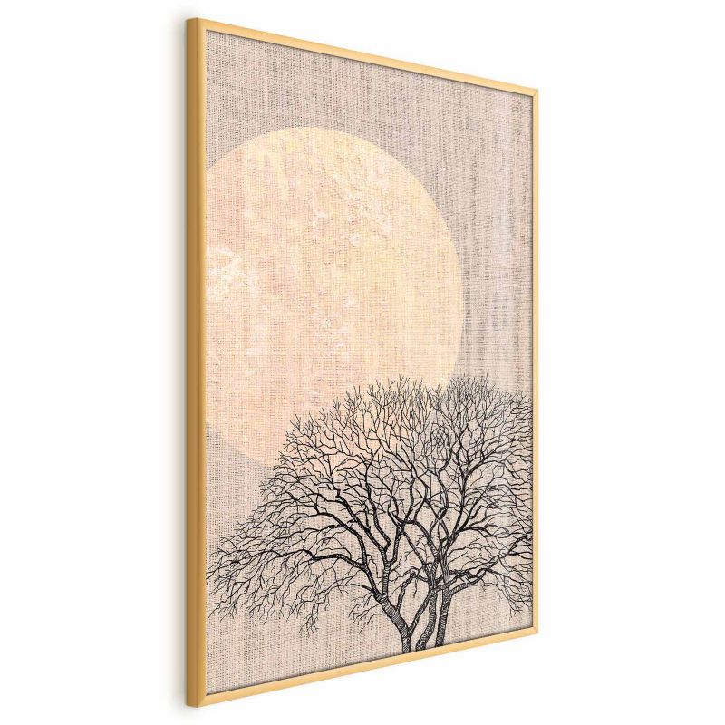 Plakat Artgeist Poranna pełnia księżyca 60x90 cm z ramą złotą 1 szt
