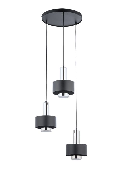 Lampa wisząca Sigma Lighting Rif Lux 6326 czarno-srebrna dekoracyjna 3xGX53 x 1 szt.