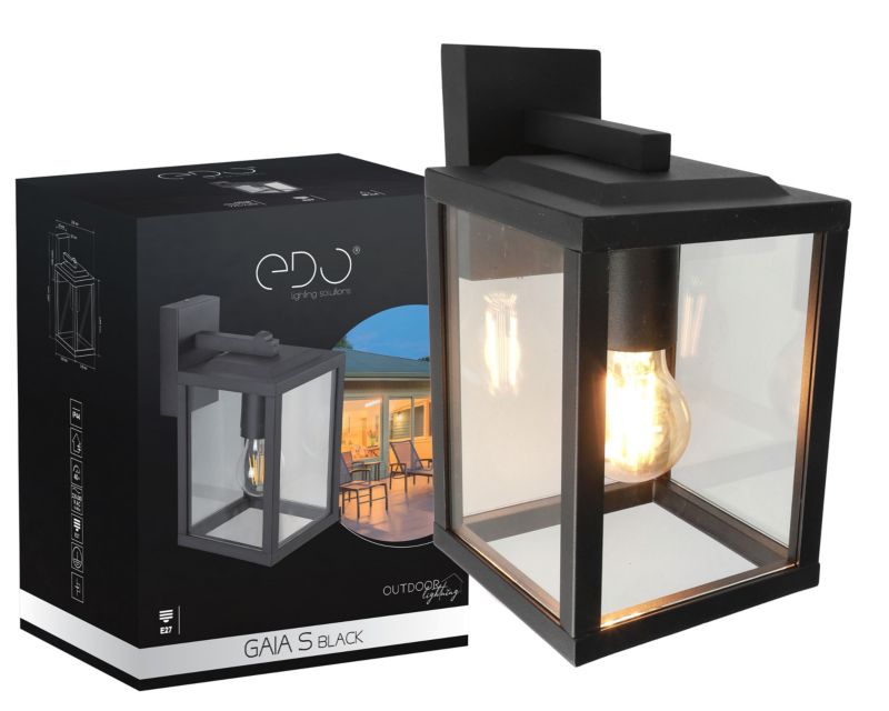 Ogrodowa oprawa elewacyjna kinkiet Edo Gaia S Black E27 czarny IP44 1 szt.