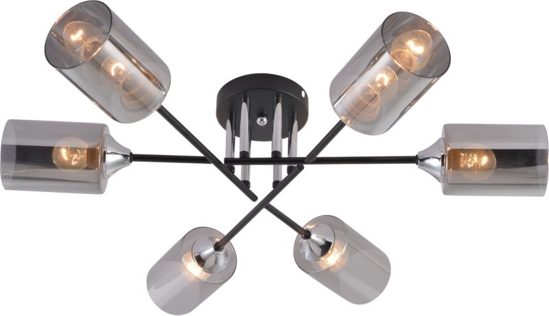 Lampa wisząca Vargo czarna-chromowana 6xE27x60W IP20 wym:15,5x70x70cm - 1 szt.