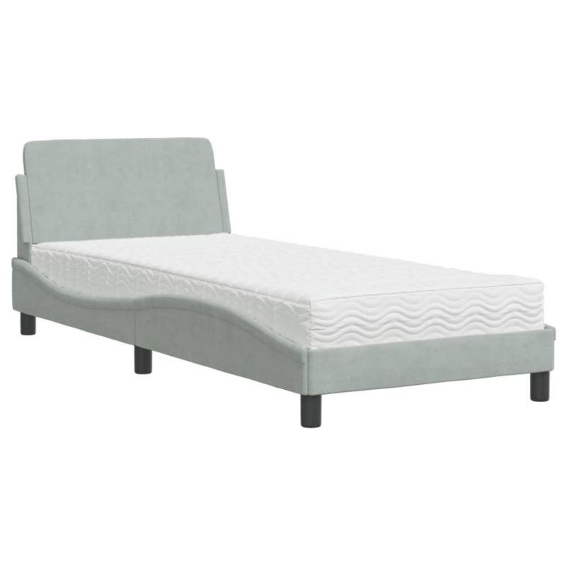 Łóżko tapicerowane WaszeMeble 90x190 cm jasnoszare WM-3208311 1 szt.