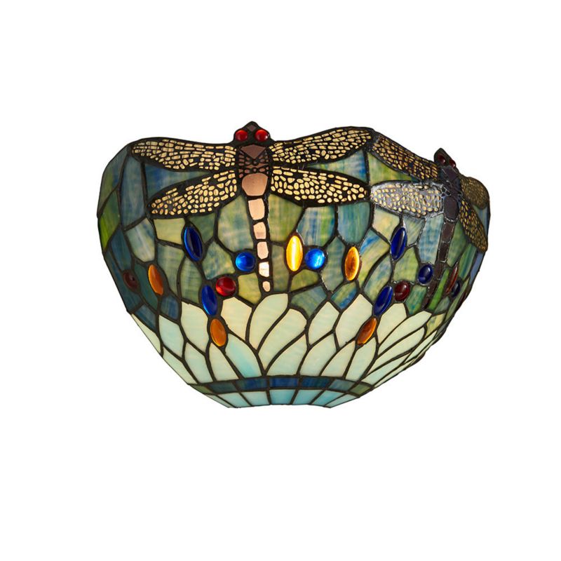 Kinkiet ścienny ważki Tiffany DRAGONFLY BLUE multikolor 1xE14x15W IP20 - 1 szt.