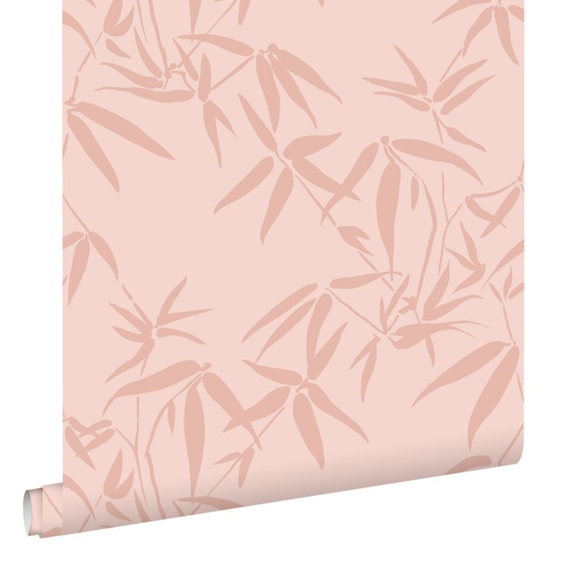 Tapeta ESTAhome liście bambusa terakoty różowej 53 cm x 10.05 m - 1 rol.