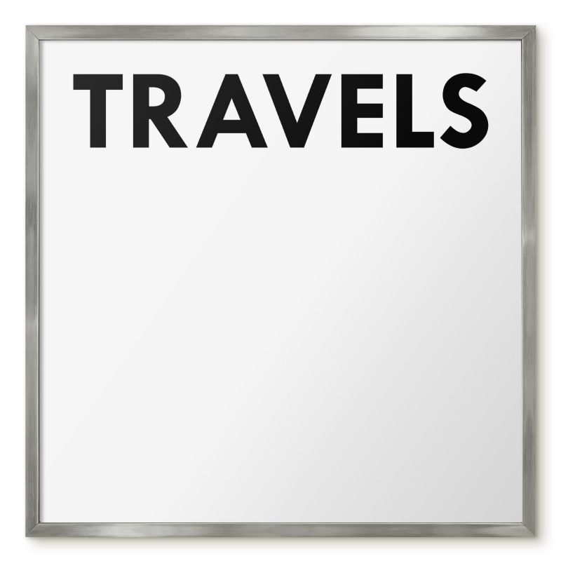 Tablica Magnetyczna Dekoracyjna Ścienna Tulup 50x50 cm Travels 2 - Srebrna rama Do salonu, sypialni 1 szt.