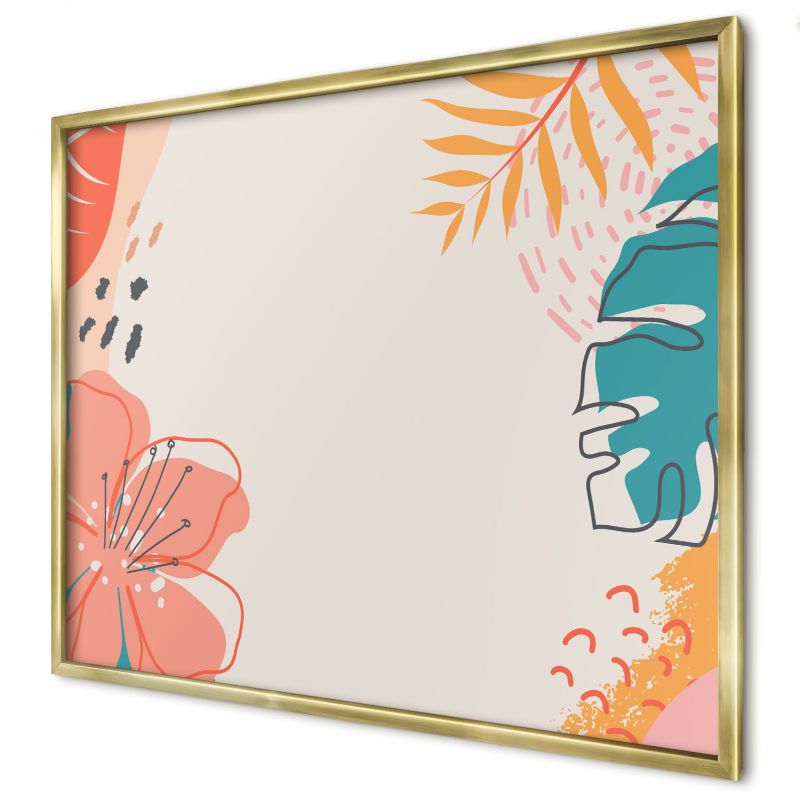 Tablica magnetyczna do salonu Wallfluent 80x60 Nowoczesna natura w złotej ramie 1szt