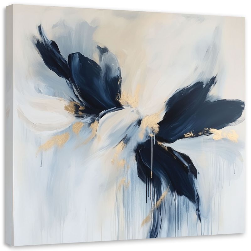 Obraz do salonu Feeby Nowoczesna Abstrakcja niebieski złoty 60x60cm 1szt