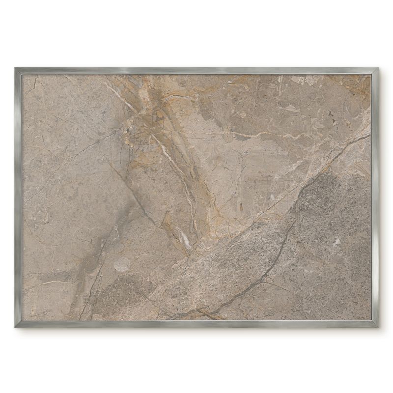 Tablica Na Magnesy Z Wakacji Tulup 70x50 cm Beżowy kamień - Srebrna rama Do salonu, biura 1 szt.
