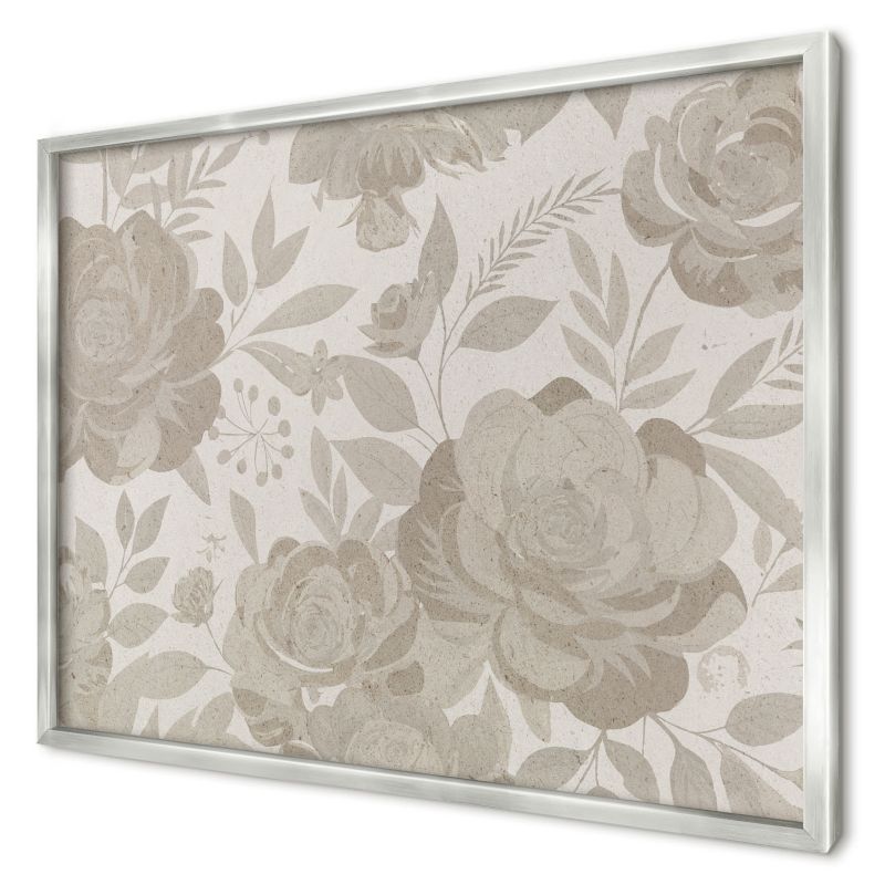 Ozdobna tablica na magnesy Wallfluent 70x50 Kwiaty vintage w srebrnej ramie 1szt