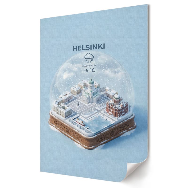 Plakat na płótnie Wallfluent Format A2 Kula śniegowa Helsinki Artysta Jorn 1 szt.