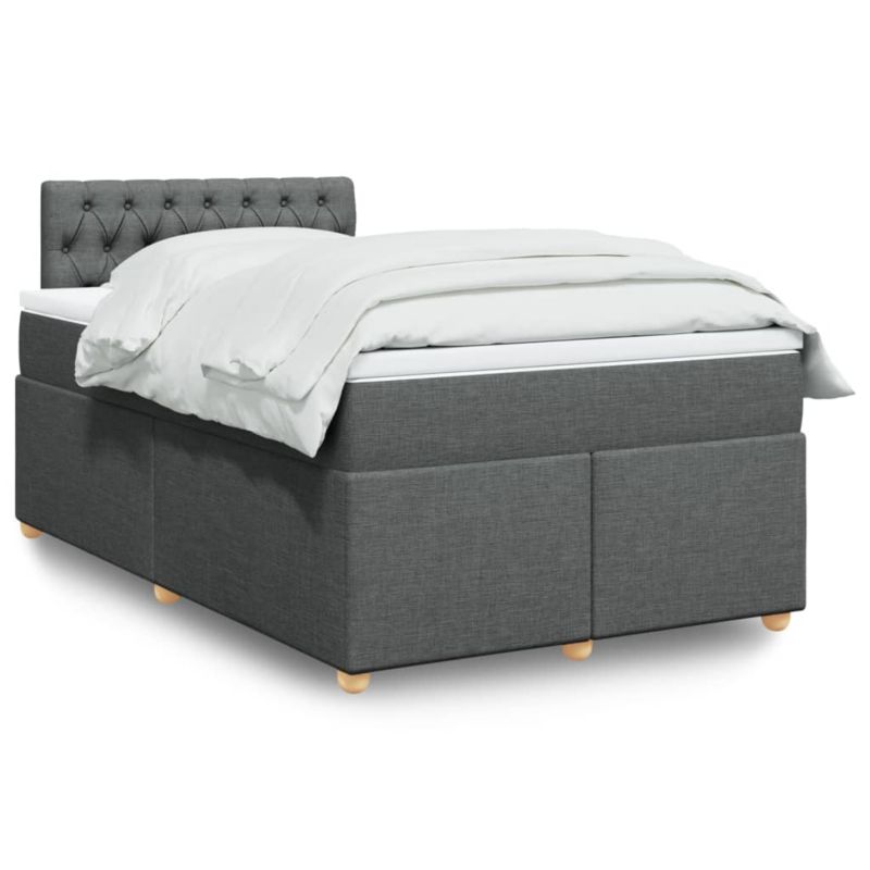 Łóżko z materacem WaszeMeble 120x200 cm Ciemnoszary tkanina z LED WM-3288927 1 szt.