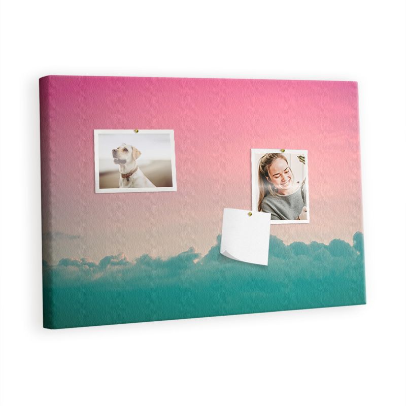 Organizer Ścienny Tablica Korkowa Na Płótnie Tulup 60x40 cm Gradient niebo Pinezki drewniane 1 kpl