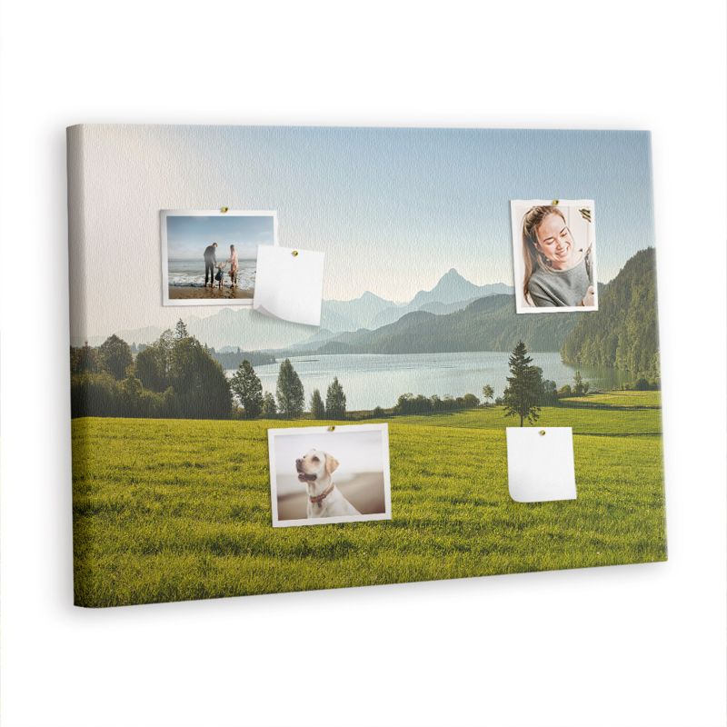 Tablica Korkowa Na Płótnie Tulup 100x70 cm Góry pole Ozdobna loft Pinezki metaliczne 1 kpl