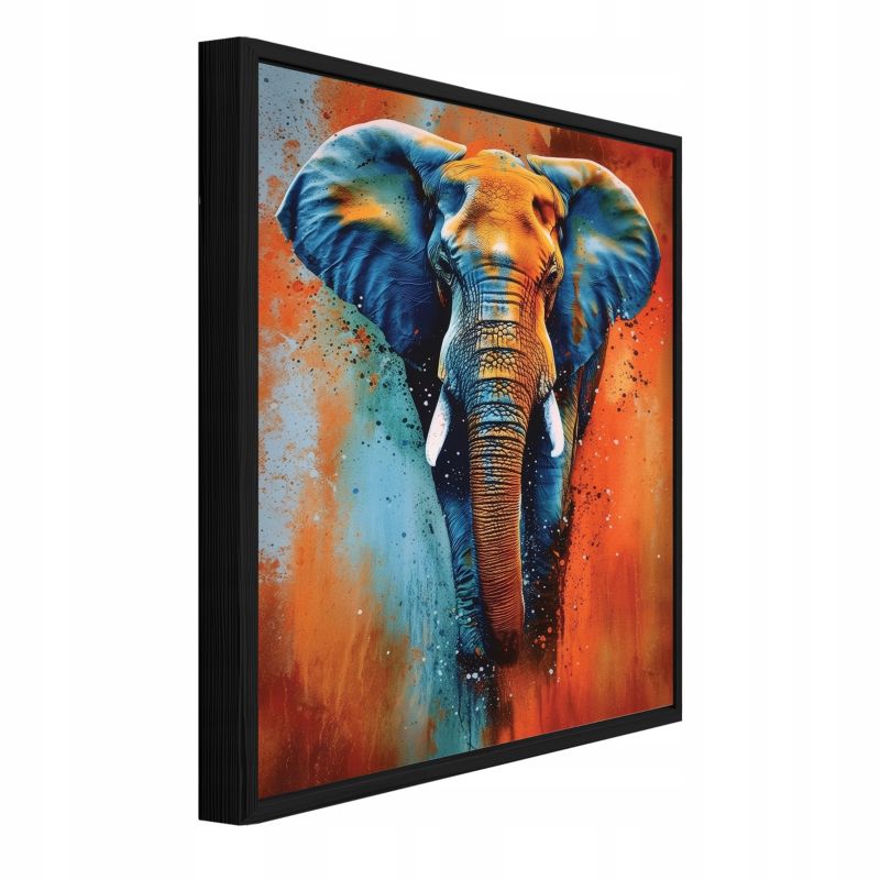 Obraz W Ramie WALLARENA Do Sypialni Salonu Na Płótnie Słoń Abstrakcja Beton Pomarańczowy 40x60 cm PPR16549O4 1 szt.