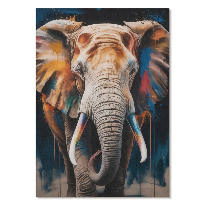 Obraz Plakat Canvas Tulup 21x29,7 cm (A4) Słoń w barwach Do salonu, biura, sypialni 1 szt.
