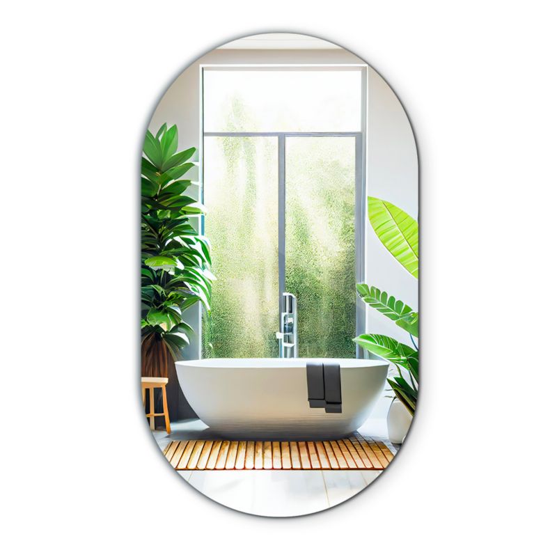Lustro owalne Tulup 40 x 70 ścienne bezramowe do salonu 1 szt.
