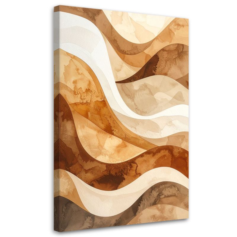 Obraz do salonu sypialni biura loftu Feeby Fale linie abstrakcja w odcieniach beżu 40x60cm 1szt