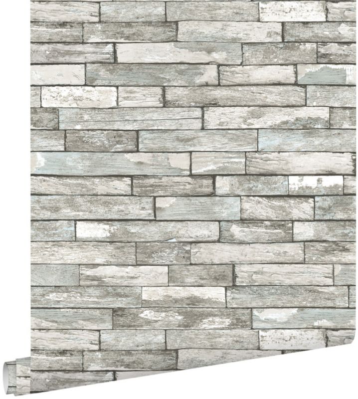 Tapeta ESTAhome kawałki drewna białymIjasnoniebieskim 53 cm x 10.05 m - 1 rol.
