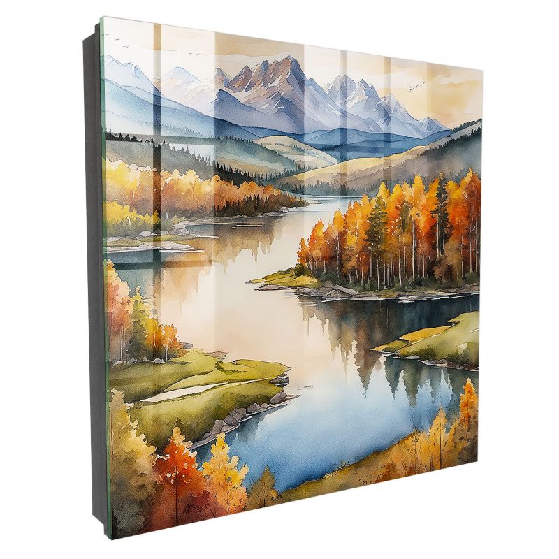 Pudełko Na Klucze Tulup 30x30 cm Jesienne góry - Czarna - Otwierana na lewo 1 szt.