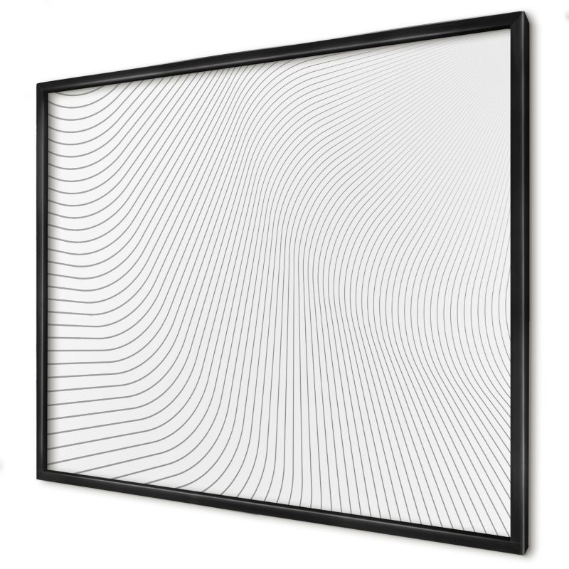 Tablica magnetyczna ozdobna Wallfluent 80x60 Fale linii w czarnej ramie 1szt