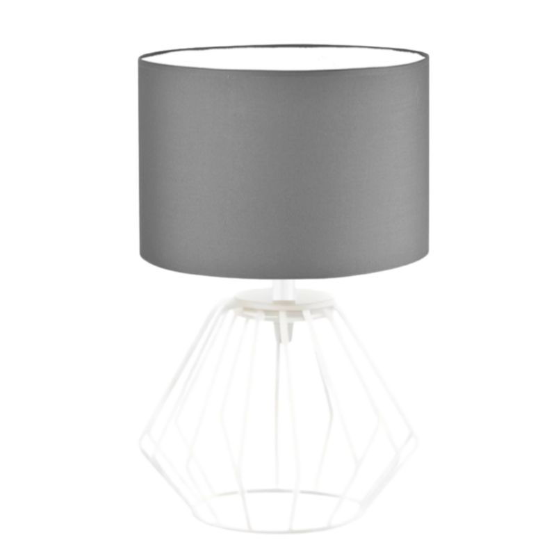Lampka Nocna Volta Light Factory Lana Abażur Biały/Szary 1xE27 1szt.