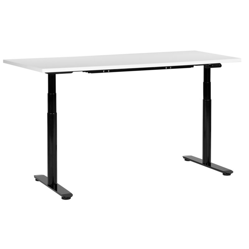 Biurko regulowane elektrycznie Destinas 160 cm 72 cm Biały/ czarny 1 szt.