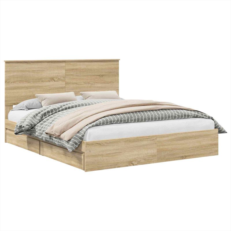 Łóżko WaszeMeble z Szufladami 160x200 cm Brązowe WM-3411189 1 szt.