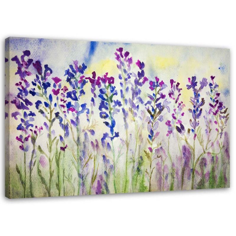 Obraz na płótnie Feeby Fioletowe kwiaty na łące 90x60cm 1szt