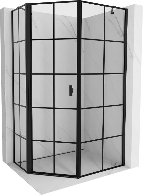 Kabina prysznicowa pięciokątna Mexen Mist czarna 80x100 cm - 8A8-080-100-70-77-L 1 szt.