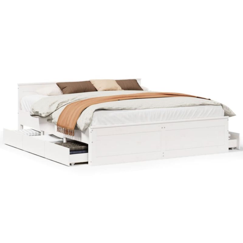 Rama łóżka WaszeMeble 200x200 cm Biały sosna WM-3308754 1 szt.