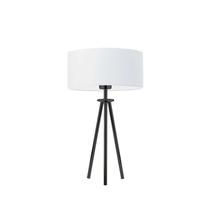 Lampka Nocna Volta Light Factory Deco Abażur Biały/Czarny Walec 1xE27 1szt.