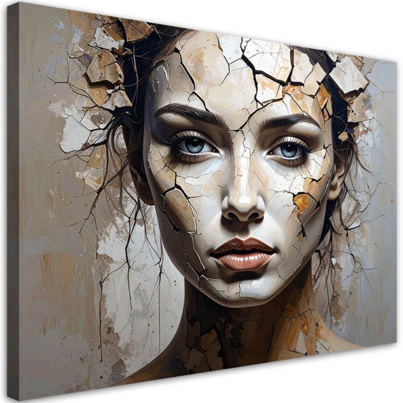 Obraz do salonu sypialni kuchni biura Feeby Portret kobiety beton 60x40cm 1szt