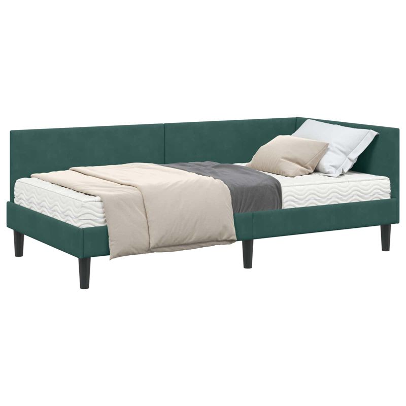Łóżko Tapicerowane WaszeMeble z Materacem 100x200 cm Zielone WM-3393790 1 szt.