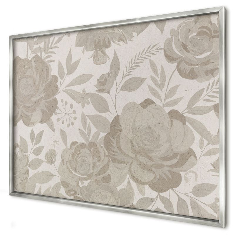 Ozdobna tablica na magnesy Wallfluent 100x70 Kwiaty vintage w srebrnej ramie 1szt
