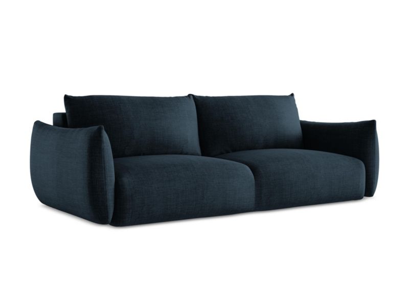 Kanapa 3-osobowa z funkcją spania LaMiaSofa SAVONA z tkaniny strukturalnej 230x105 cm królewski niebieski 1 szt.