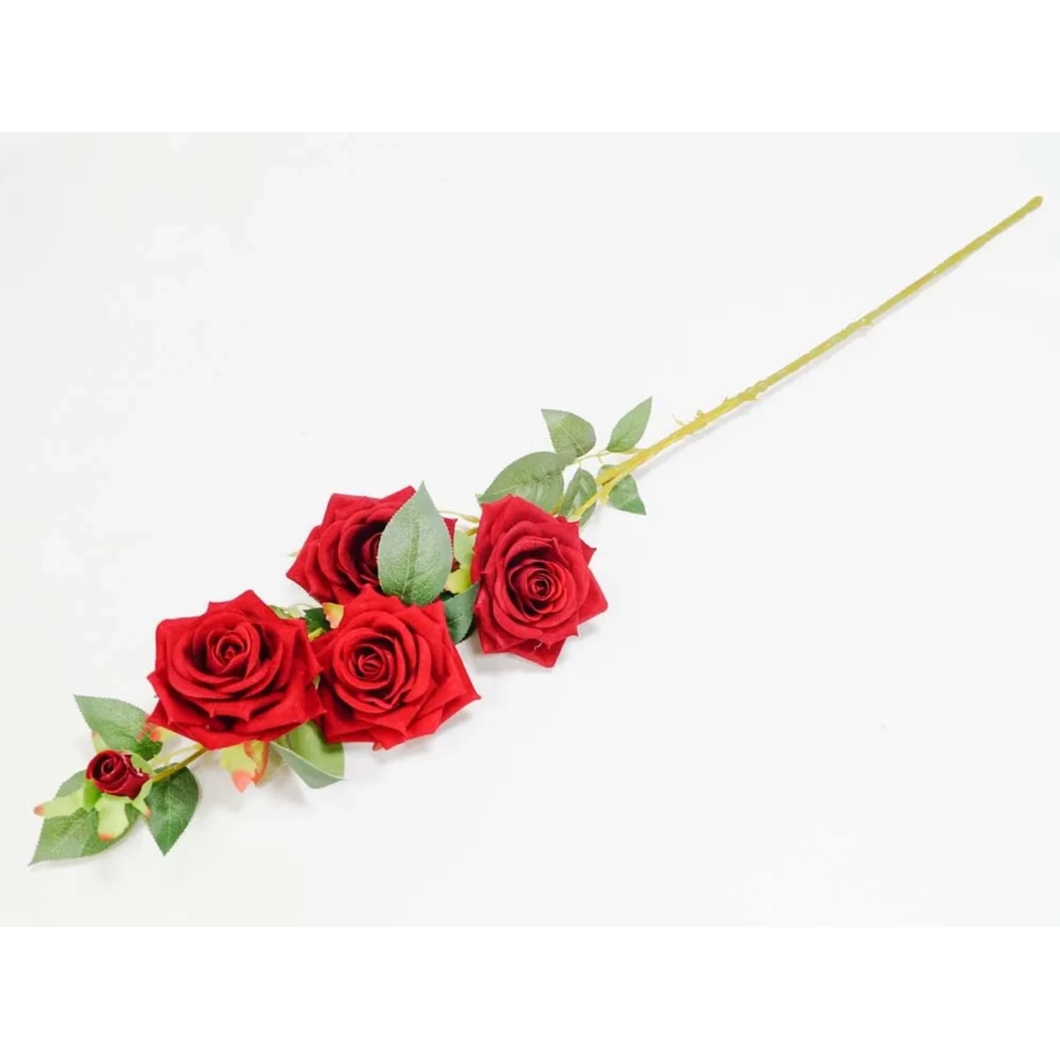 Róża sztuczna gałązka czerwona - 90 cm