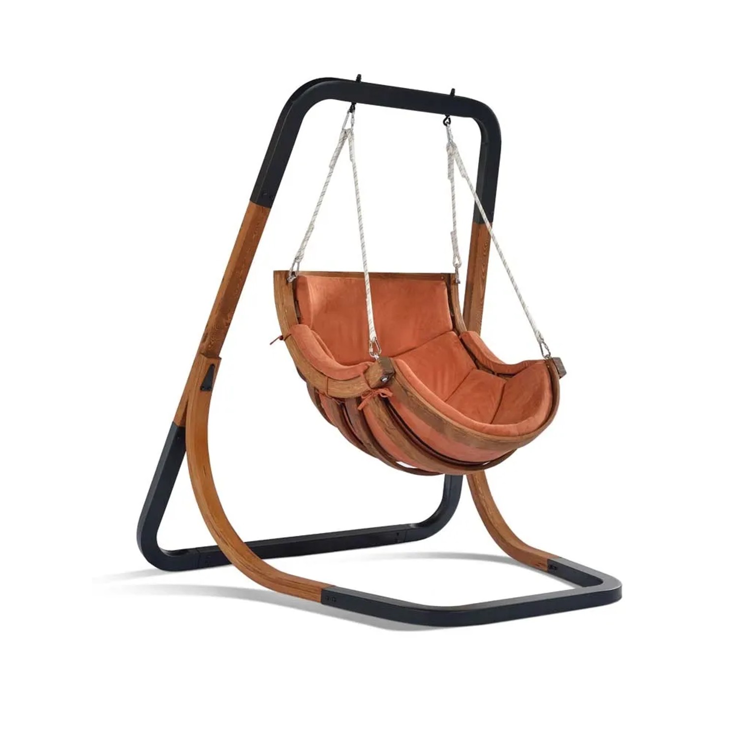 4IQgroup Fotel wiszący ALPHA 1 ze stelażem terracotta