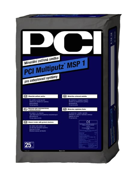 TYNKI MINERALNE DO OZDOBNEGO KSZTAŁTOWANIA FASAD BUDYNKÓW PCI MULTIPUTZ MSP 25KG BIAŁY MSP 2