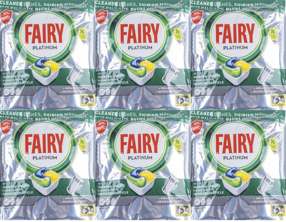 6x Kapsułki do zmywarek Fairy Professional Platinum Lemon, 96 sztuk