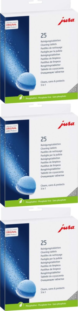 3x Tabletki czyszczące do ekspresu Jura 25045, 25 sztuk