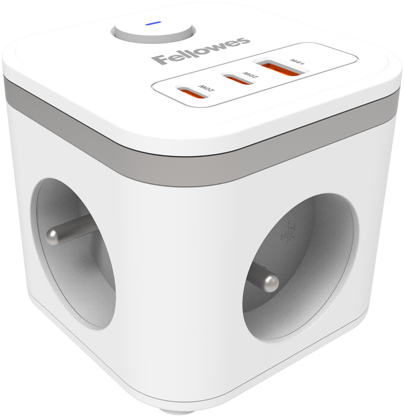 Kostka zasilająca Fellowes Power Cube, typ E, 2m, biały