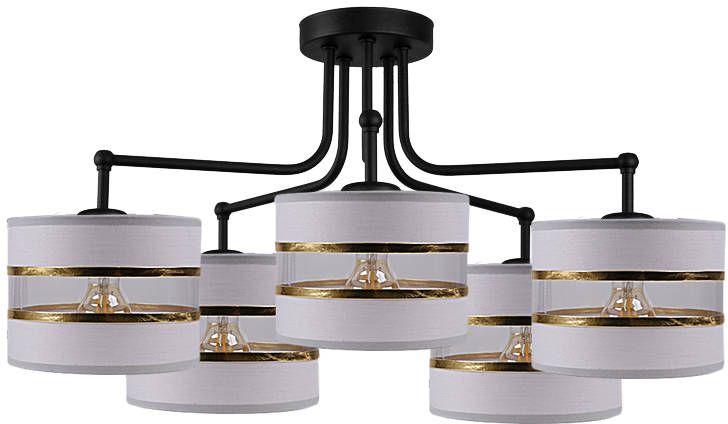 Candellux Andy lampa podsufitowa 5x40W czarna/szara/złota 35-00521