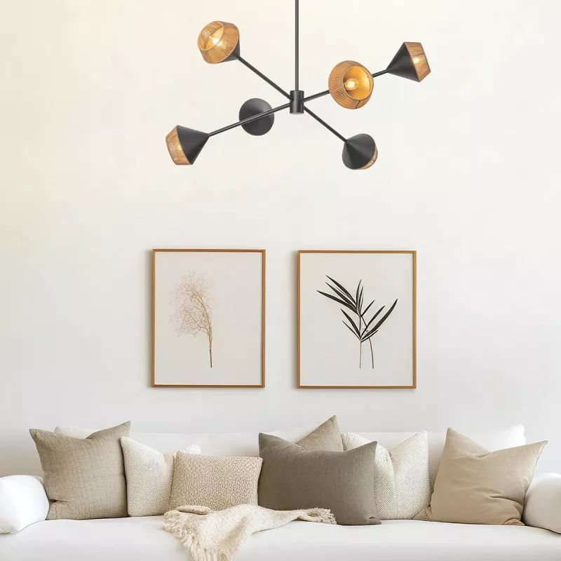 Elstead Lighting Daphne lampa podsufitowa 6x40 W czarna ALM-DAPHNE6-MB
