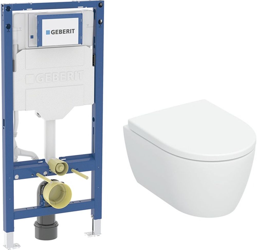 Zestaw Geberit iCon miska WC KeraTect wisząca spłukiwanie wirowe z deską i stelażem Geberit Duofix (503048008, 111320006) - Wysyłka w 24h