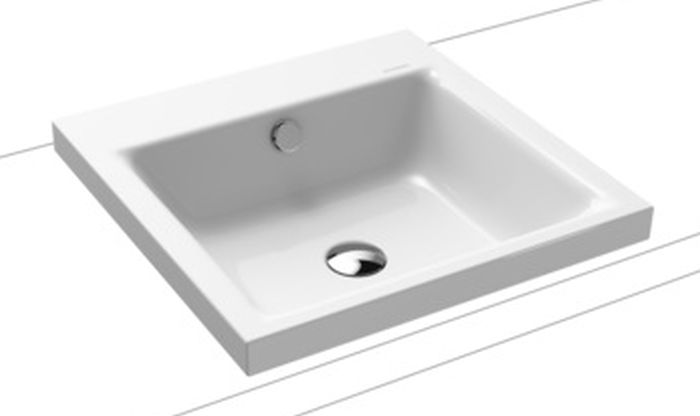 Kaldewei Puro umywalka 46 cm nablatowa kwadratowa model 3153 biała 900306003001