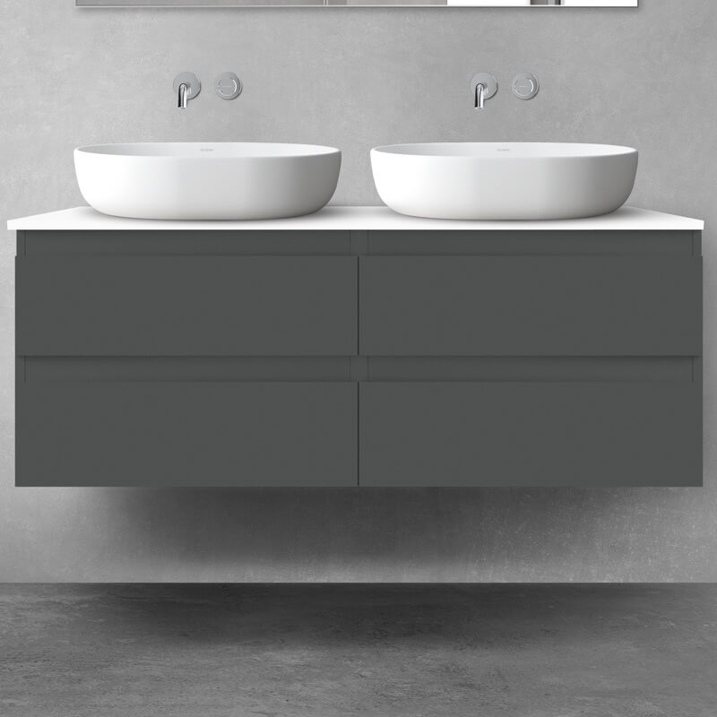 Oltens Vernal zestaw mebli łazienkowych 120 cm z blatem grafit mat/biały połysk 68216400 - Wysyłka w 24h