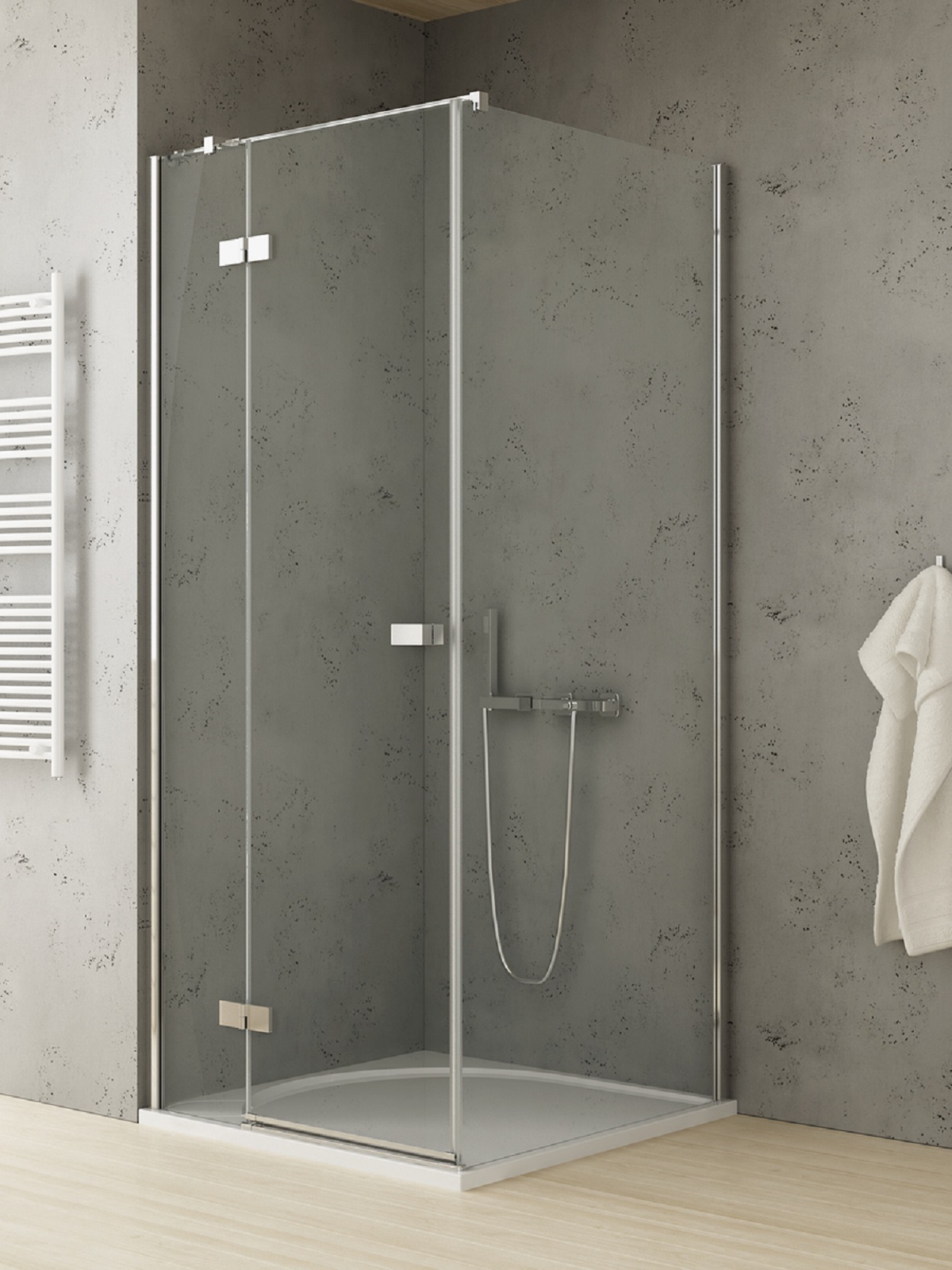 New Trendy Reflexa kabina prysznicowa 80x70 cm prostokątna lewa chrom połysk/szkło przezroczyste EXK-5102