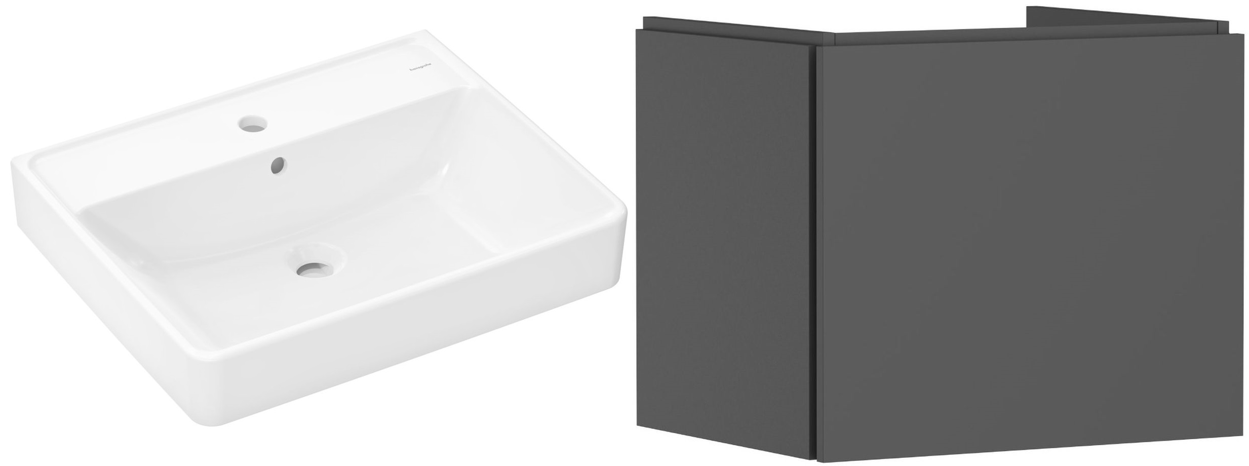 Zestaw Hansgrohe Xanuia Q umywalka z szafką Xilesa E 60 cm szary (54253760, 60133450)